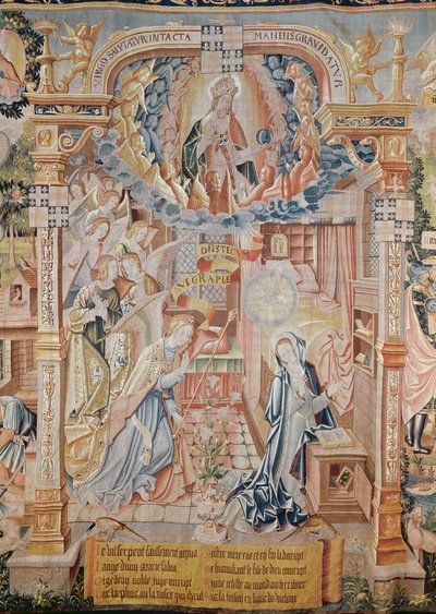 Die Verkündigung, aus Szenen aus dem Leben der Jungfrau, Tapisserie, 1530 von Unknown